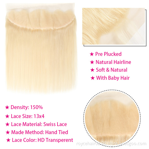 Wholesale Indian Temple Raw Virgin 613 Human Hair Vendors, 12a 613 Blonde Color Remy Human Hair Bundles with Lace Frontal